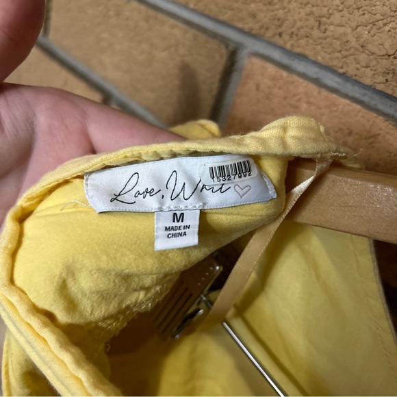 RTR Love Whit by Whitney Port Yellow Tie Back Puff Sleeve Midi Dress Size M - Picture 8 of 8